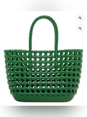 New Green Woven Jelly Tote Bag